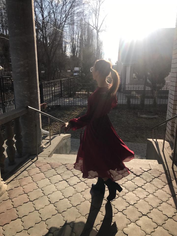 Платье миди шифоновое