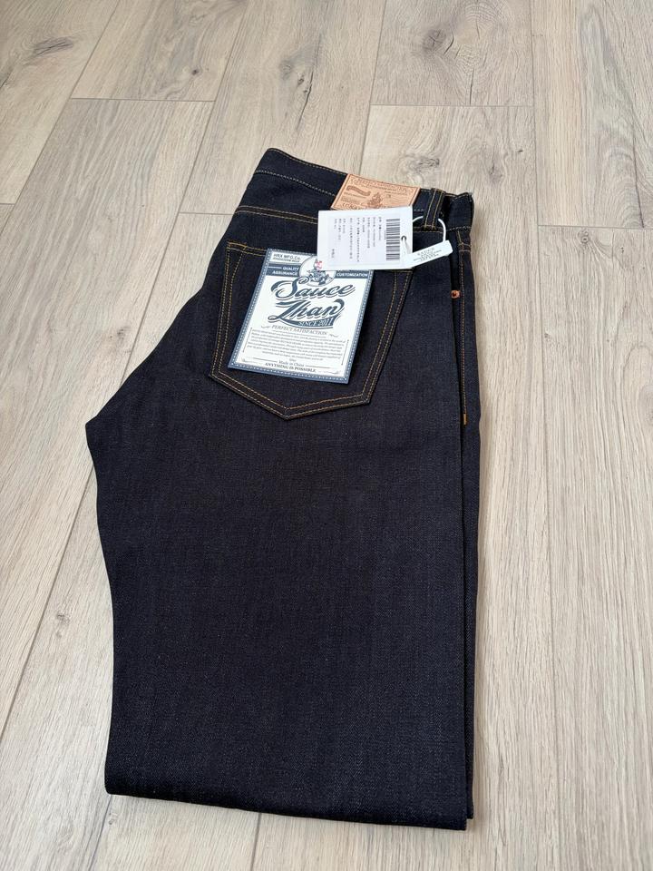 sauce zhan Новые Настоящие Селвидж Джинсы 14,5oz