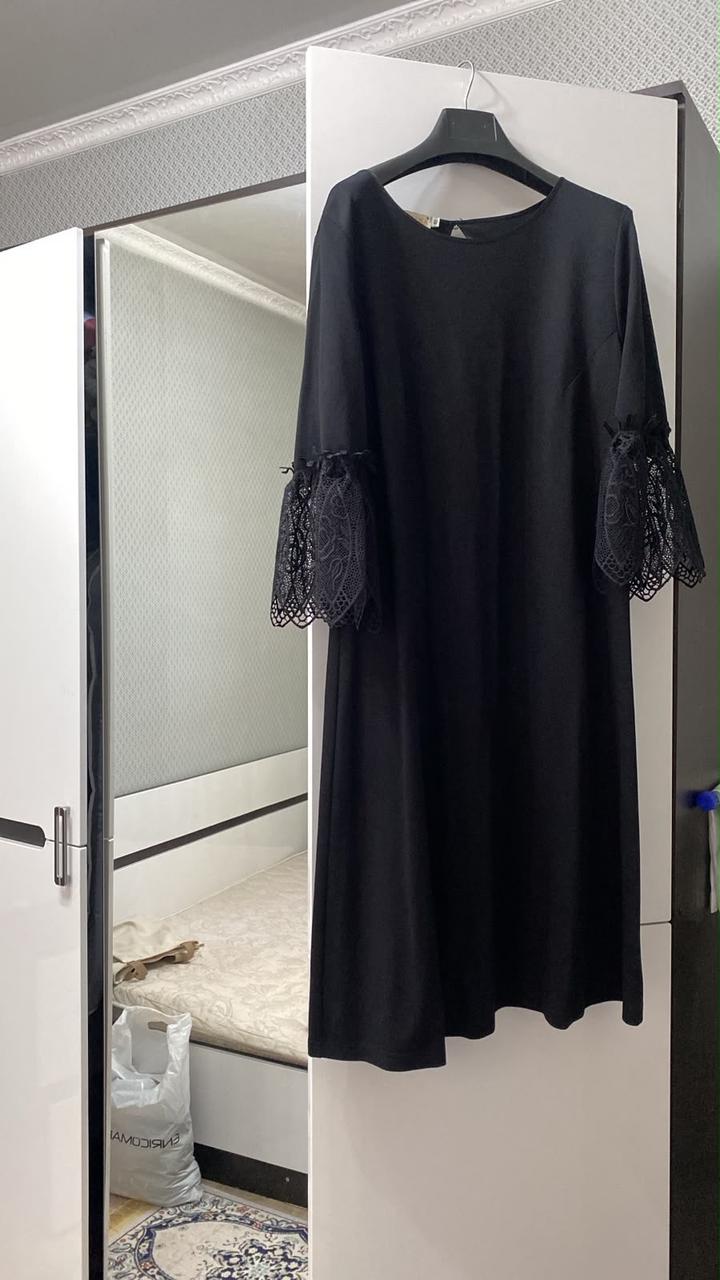 Платье с кружевными рукавами L size
