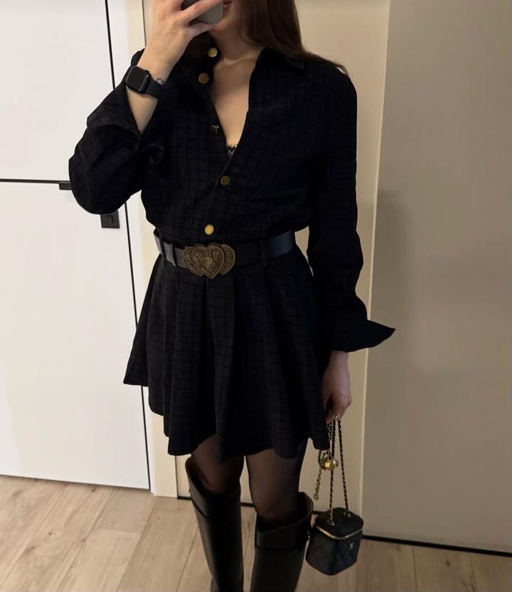 Demore Платье мини в клетку