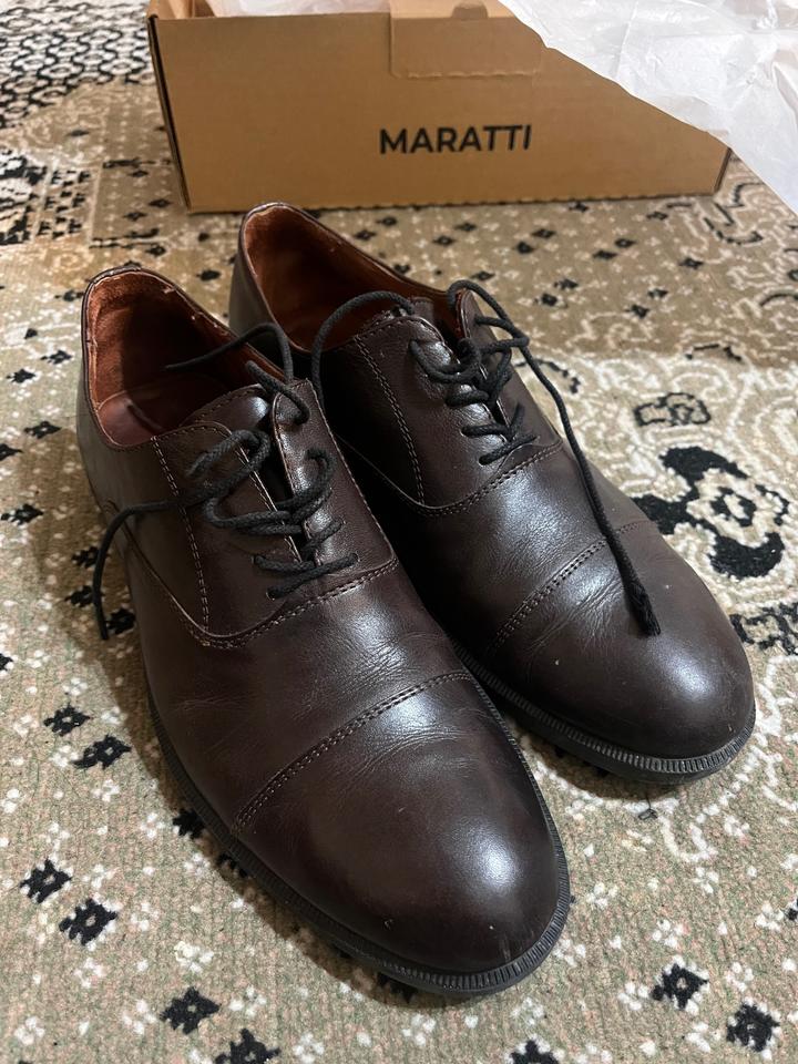 Maratti Туфли мужские коричневые кожаные шнуркированыe