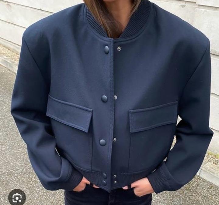 Zara Бомбер темно синий