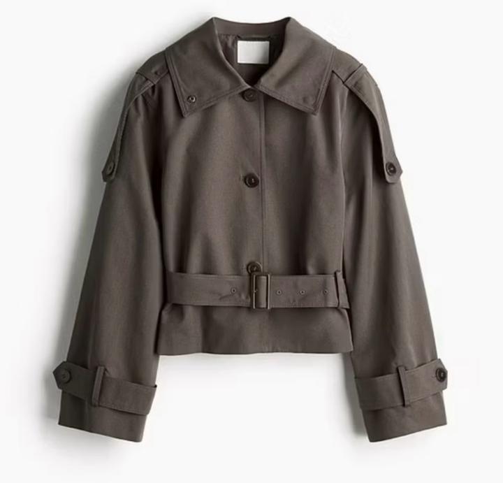 H&M Укороченный тренч с поясом