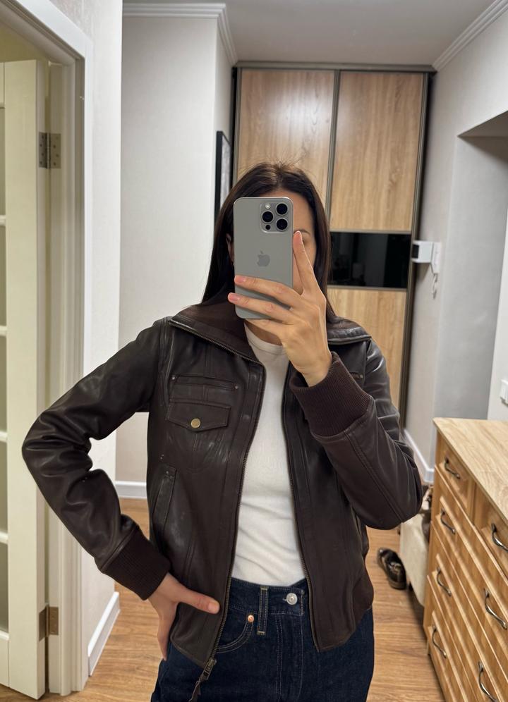 Кожаная куртка Stradivarius