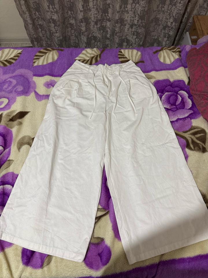 cotton Широкие брюки кюлоты, на завязках а так же с замком