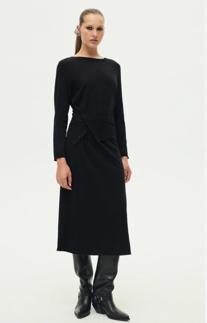 Черное трикотажное платье Zara