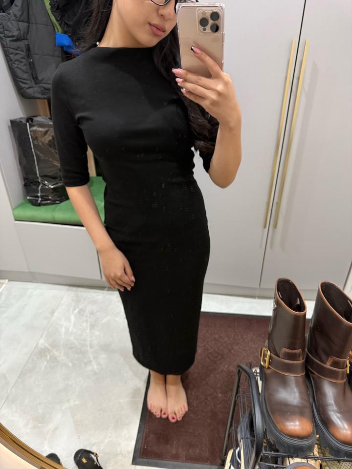 Zara Черное платье миди