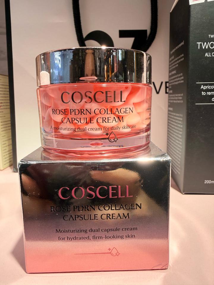 COSCELL Увлажняющий крем для лица Rose PDRN Collagen Capsule Cream