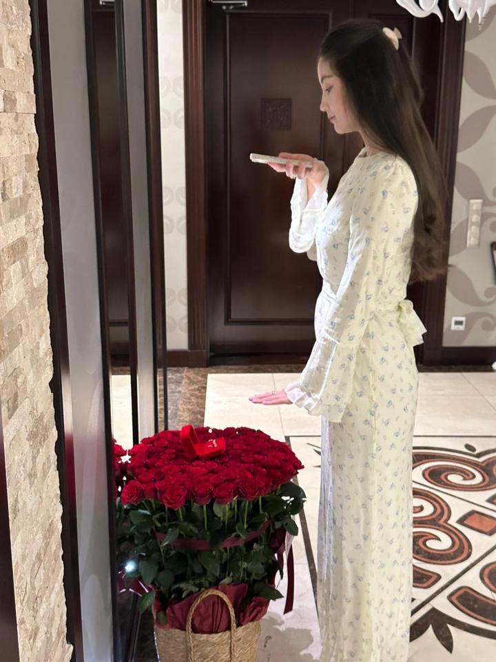 Платье макси в цветочный принт