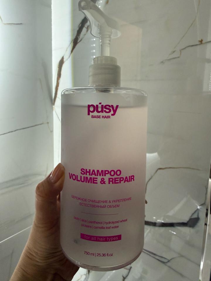 pusy шампунь для волос volume & repair