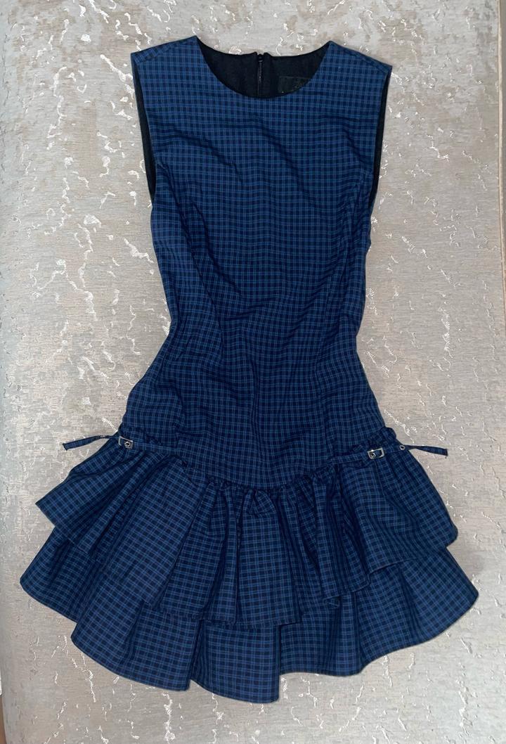 Zara Платье в клетку с оборками