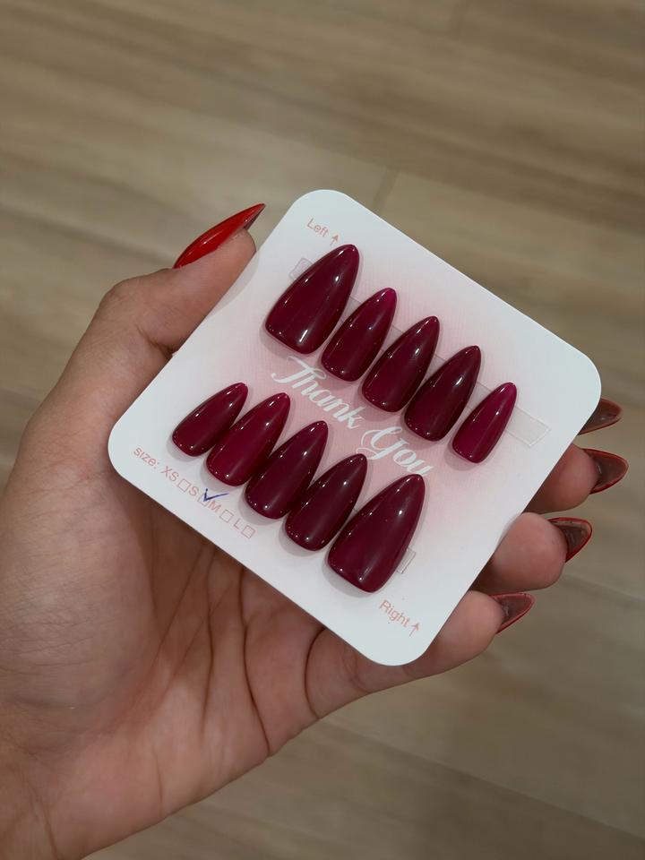 Planet Nails Накладные ногти типсы бордовые