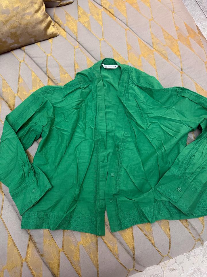 ZARA рубашка с вышивкой