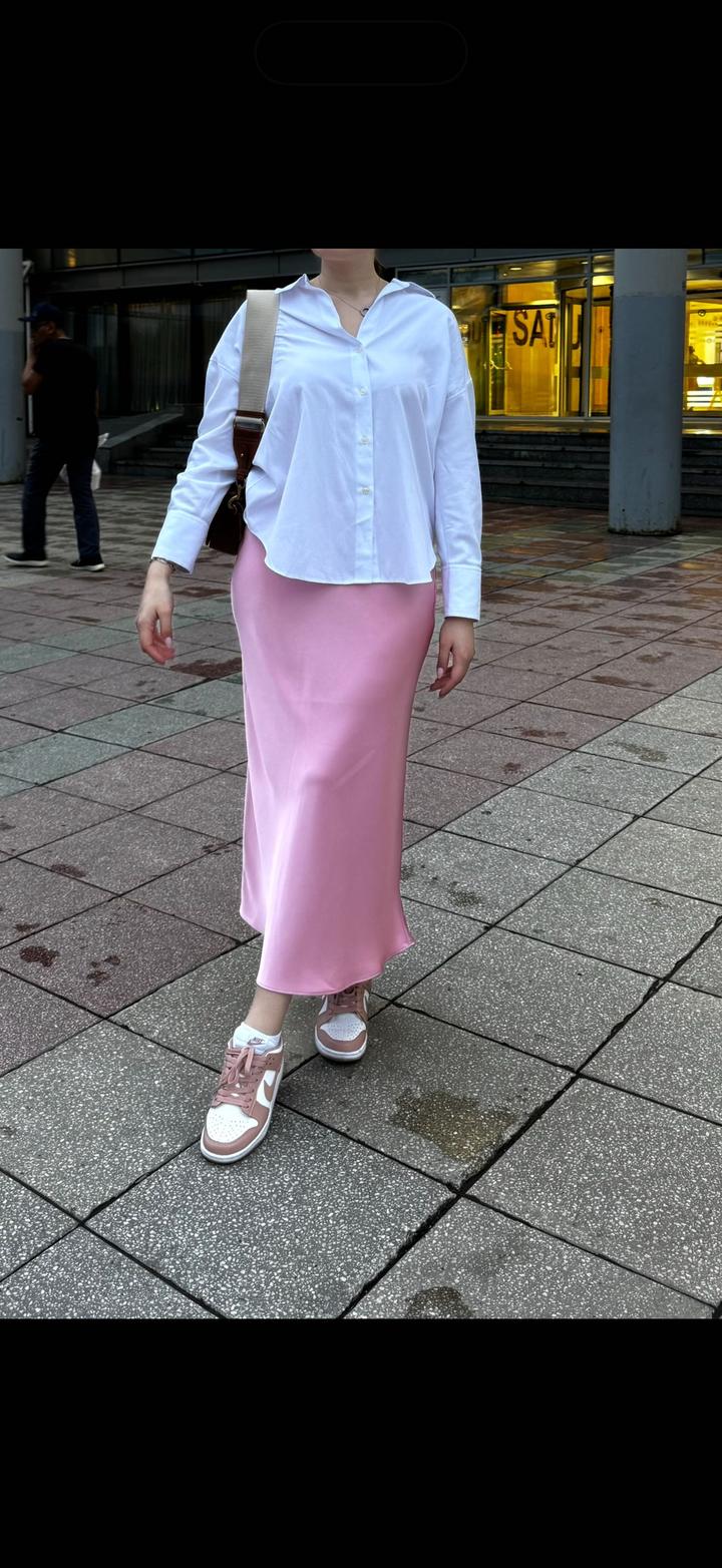 Zara Юбка миди розовая