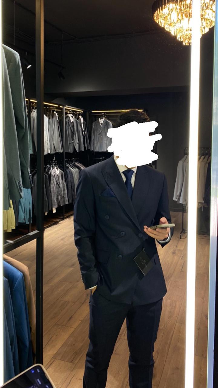 brothers gentleman Двубортный костюм в полоску