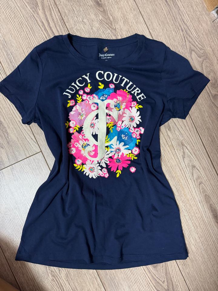 Футболка Juicy Couture с принтом цветы и стразы