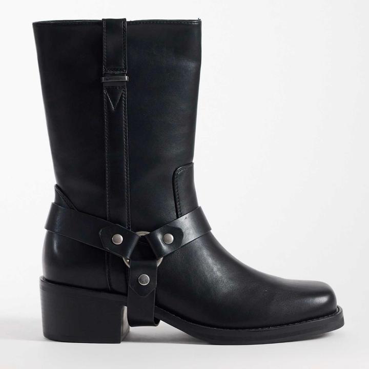 Кожаные байкерские ботинки ASOS DESIGN