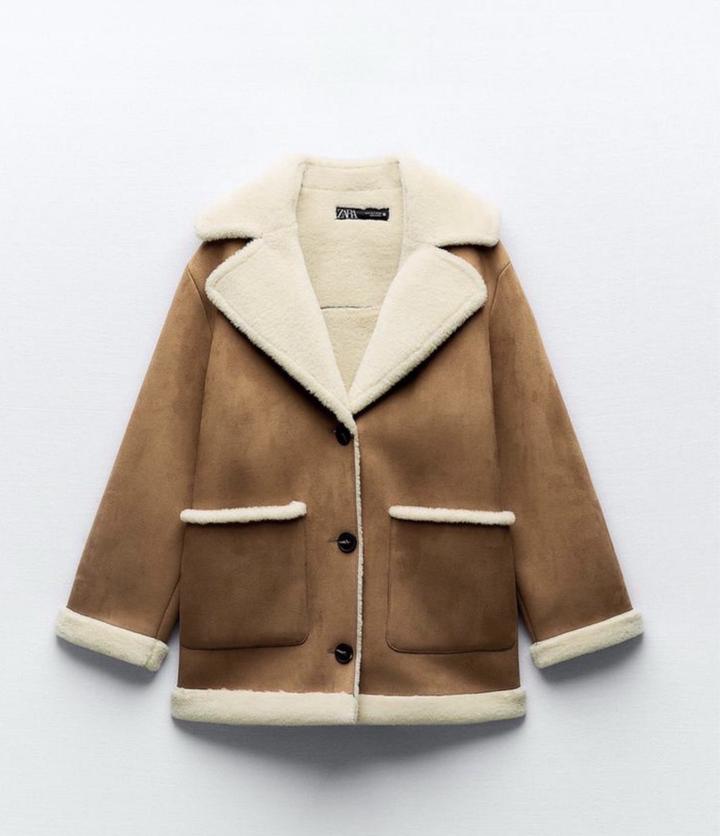 Искусственная дубленка от Zara