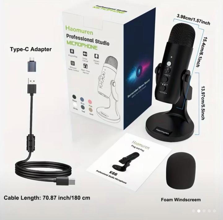 Микрофон для игр, записи подкастов, асмр. Новый