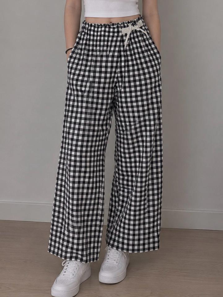 Zara Kids Брюки ZARA в черно-белую клетку