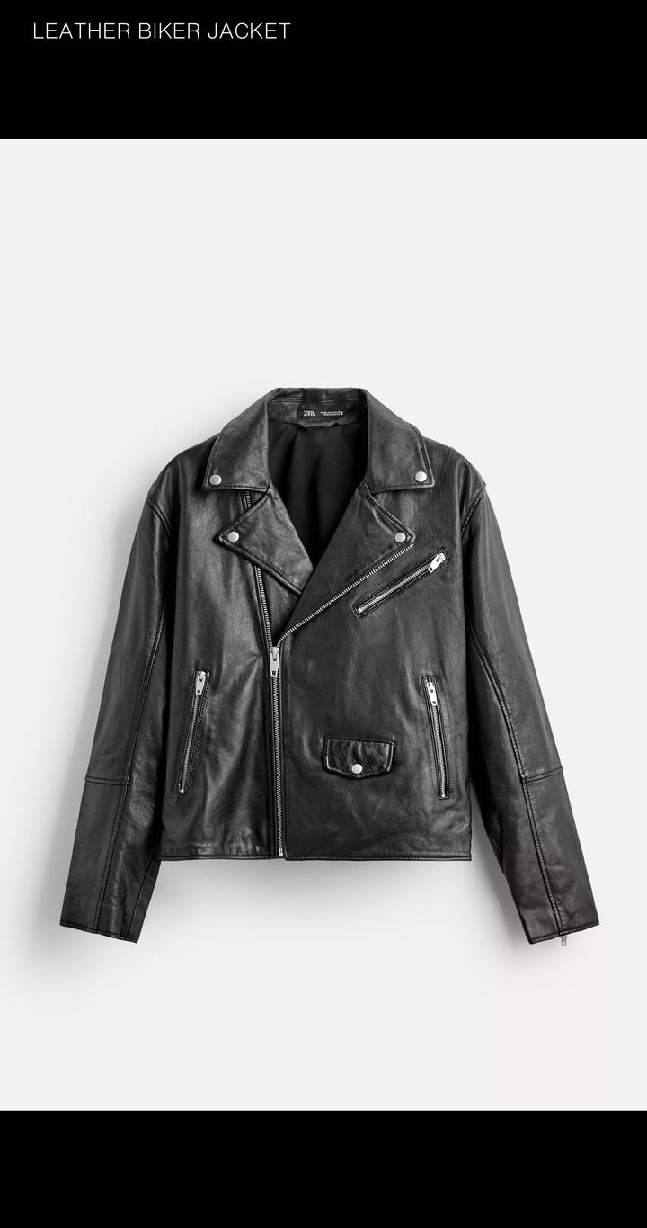 Мужская кожаная куртка косуха ZARA