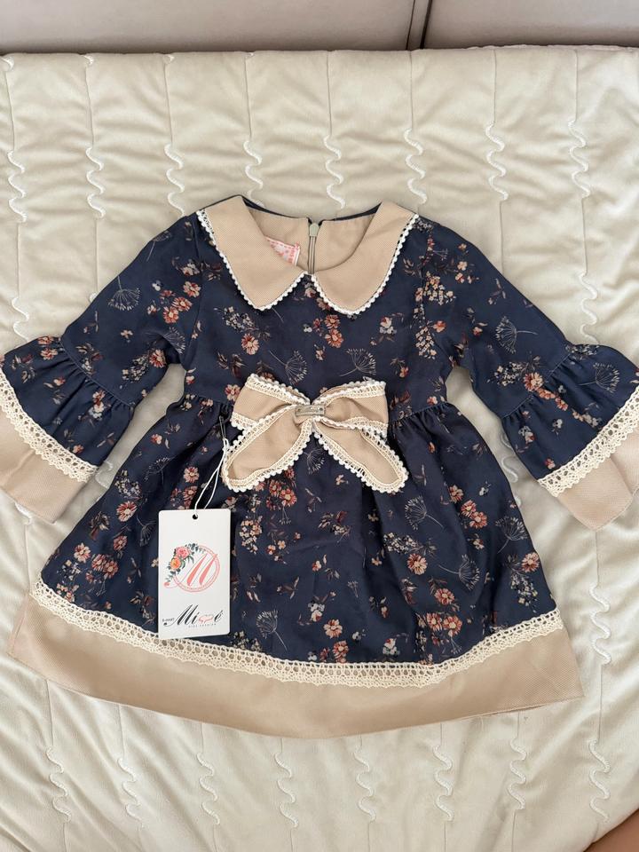 kids fashion Платье для девочки с цветочным принтом и бантом
