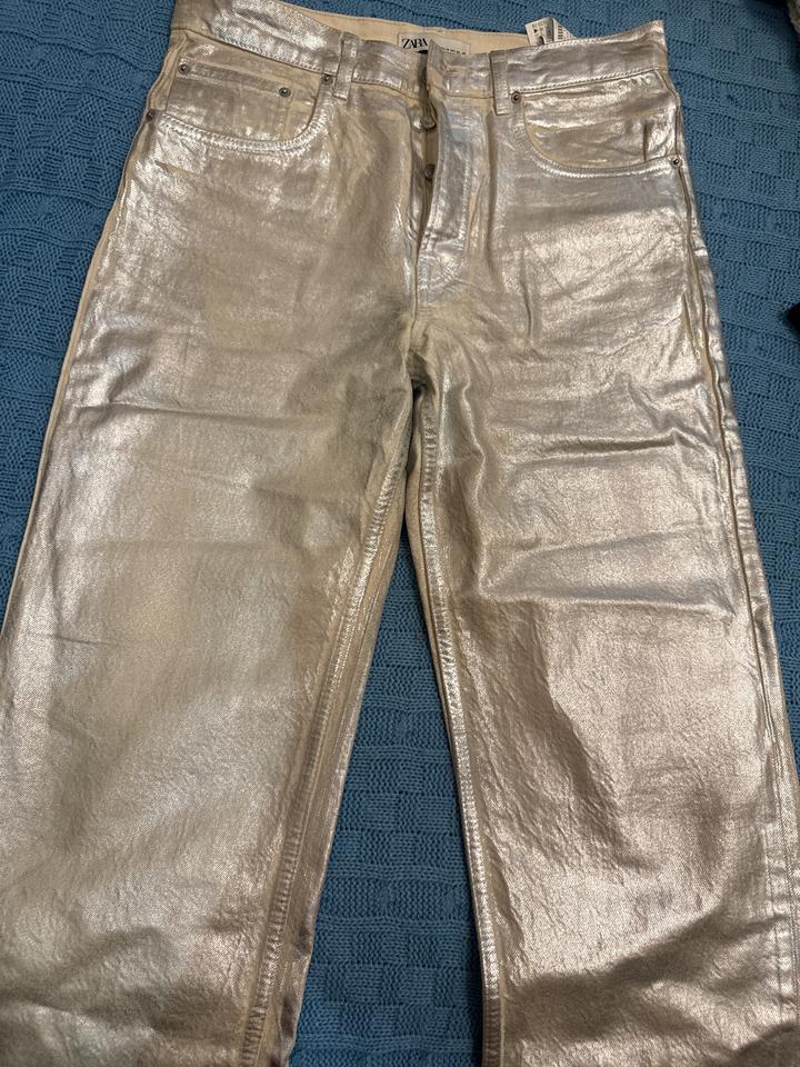 Джинсы ZARA металлик