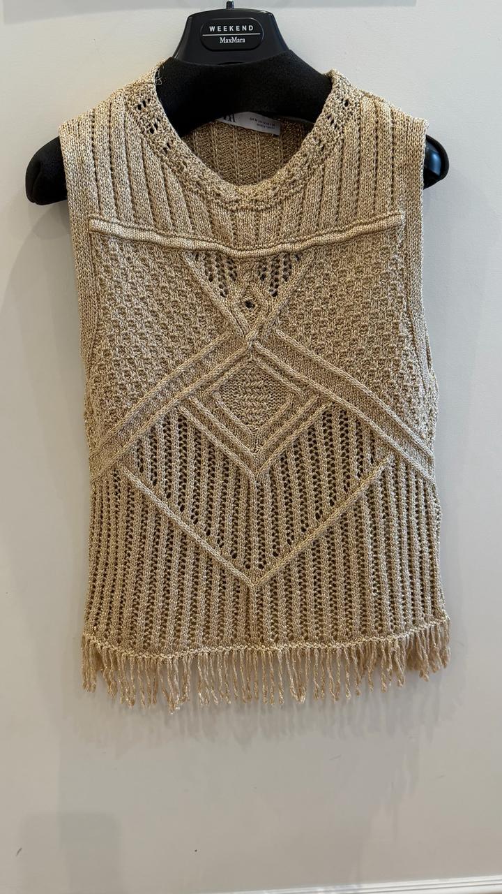 Вязаный топ ZARA с бахромой