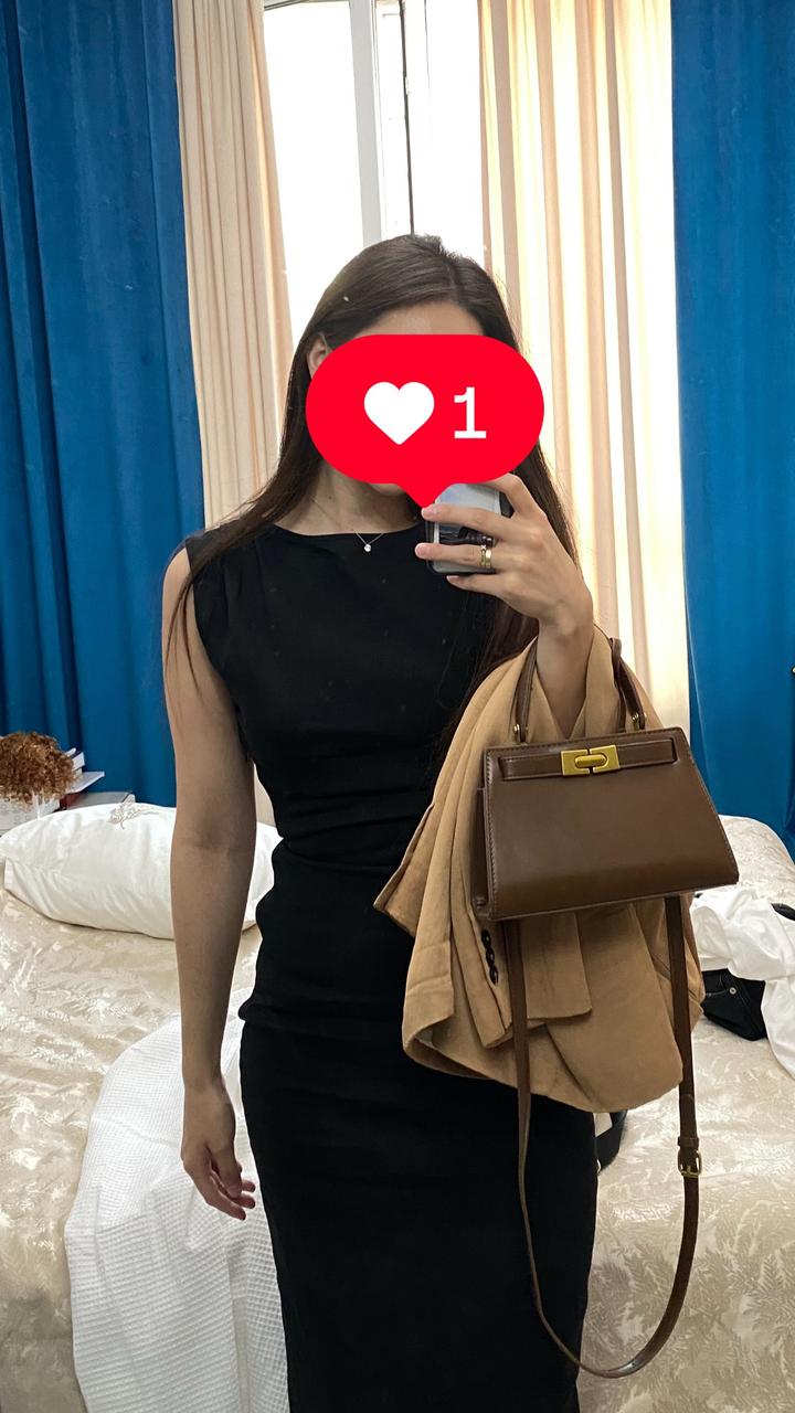 Massimo Dutti Черное платье миди