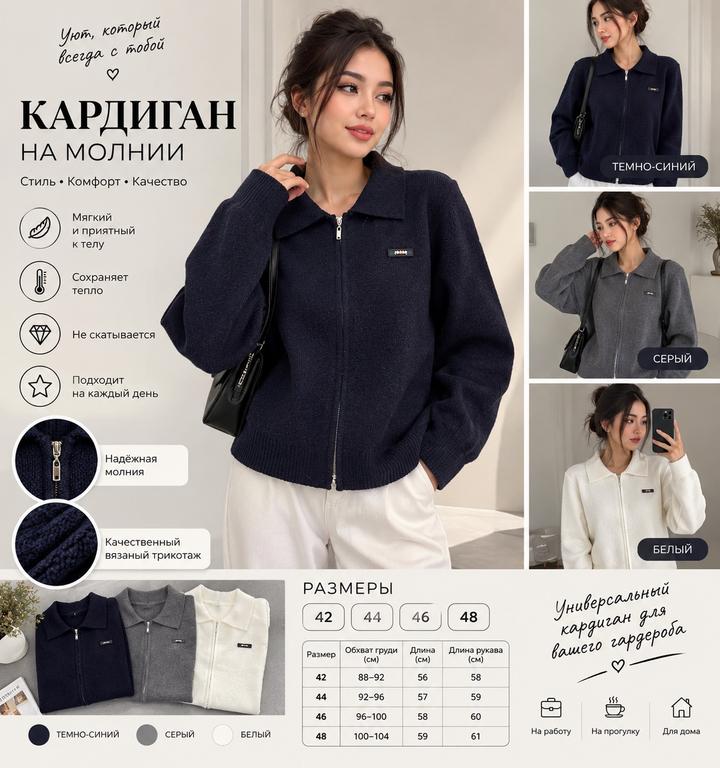 Кардиган на молнии