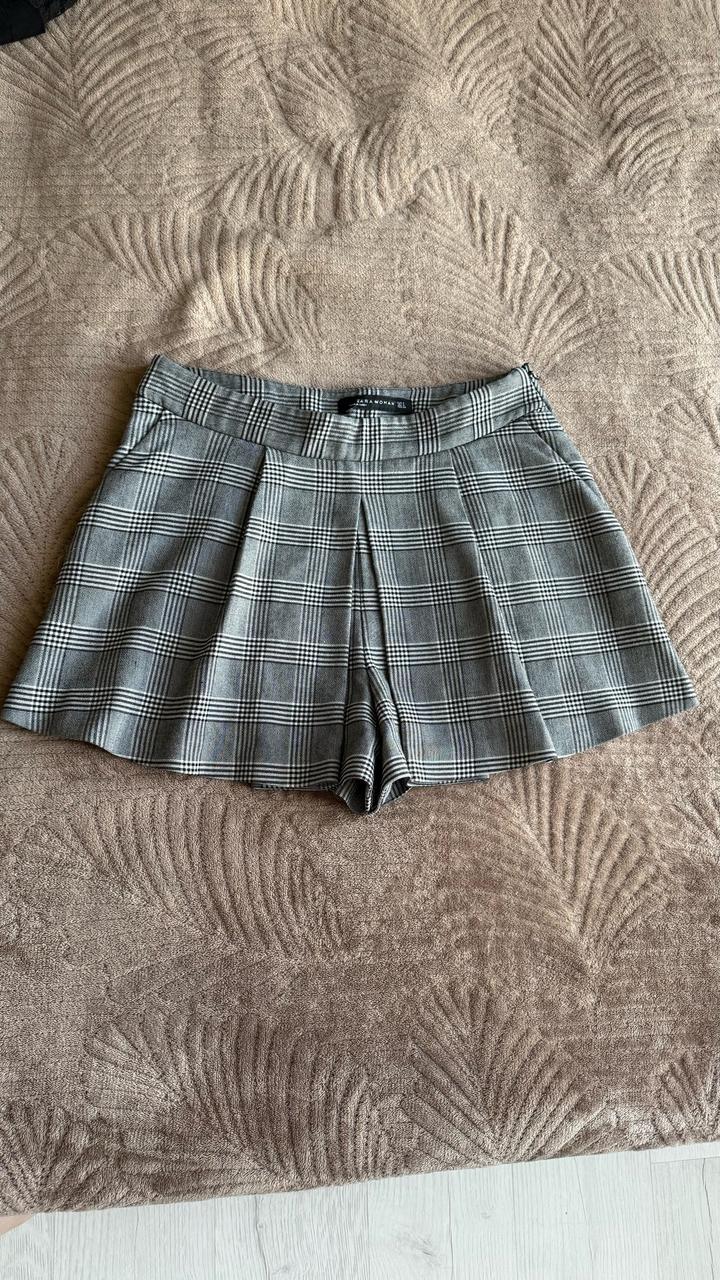 ZARA WOMAN шорты-юбка в клетку