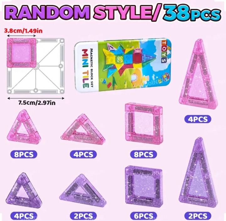 magnetic blocks Магнитный конструктор для девочек с блестками