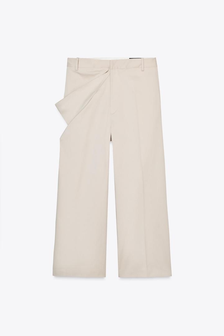 Брюки с декоративной драпировкой ZARA