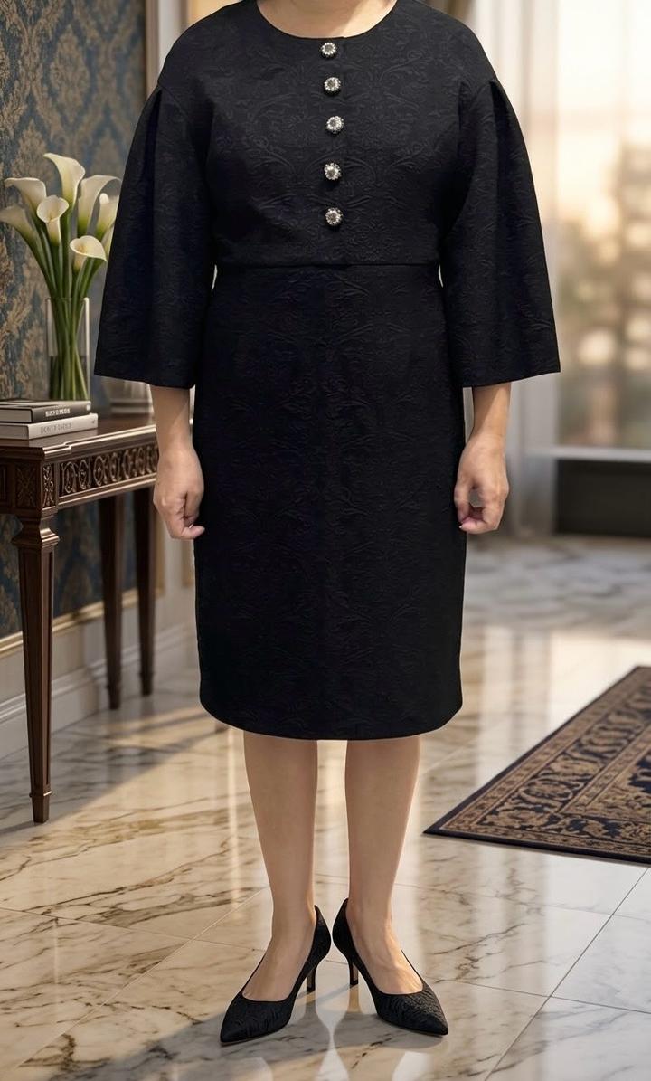 Dolce & Gabbana Черное платье миди из жаккарда dolce Gabbana