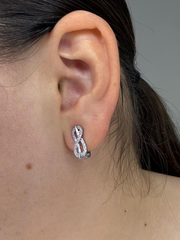 серебро 925 Серьги с символом бесконечности из серебра 925 пробы