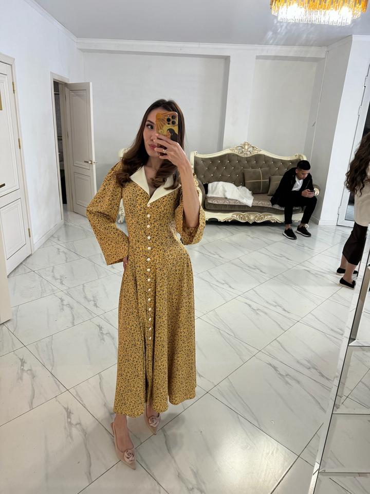 Bonnitto Collection Платье миди с воротником на пуговицах