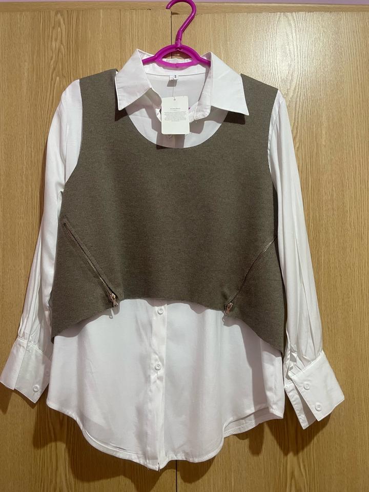 ideal collection Многослойный комплект жилетка с рубашкой