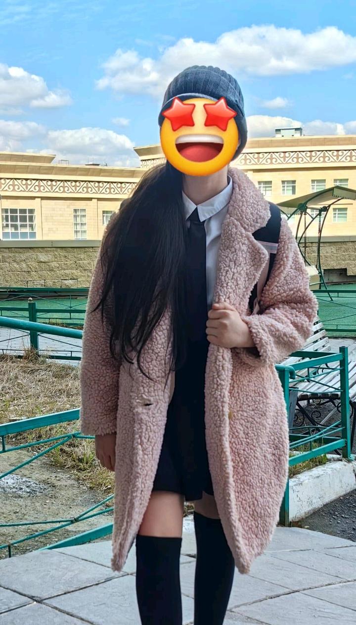 COLABEAR Шубка Тедди на девочку рост 128-140