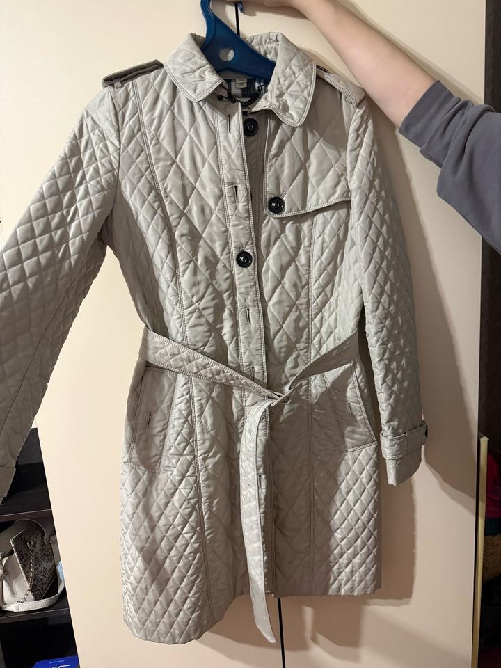 Burberry стеганое пальто-тренч