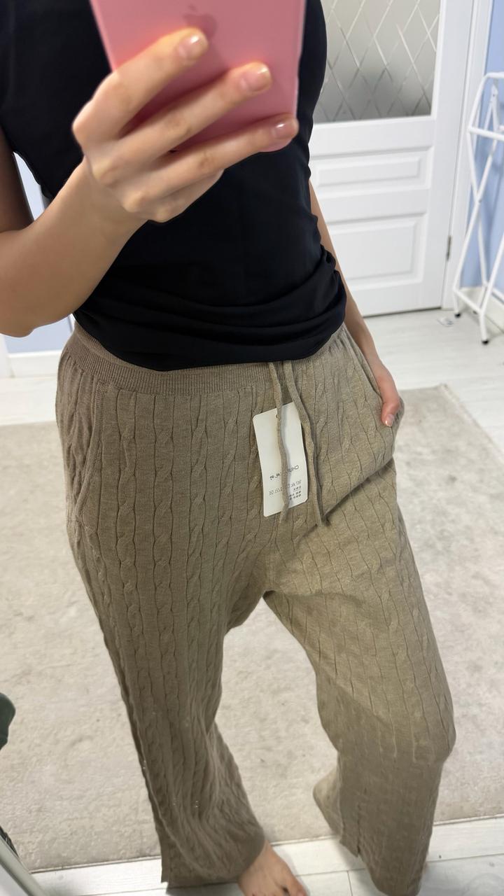 Вязаные брюки с узором косы Uniqlo