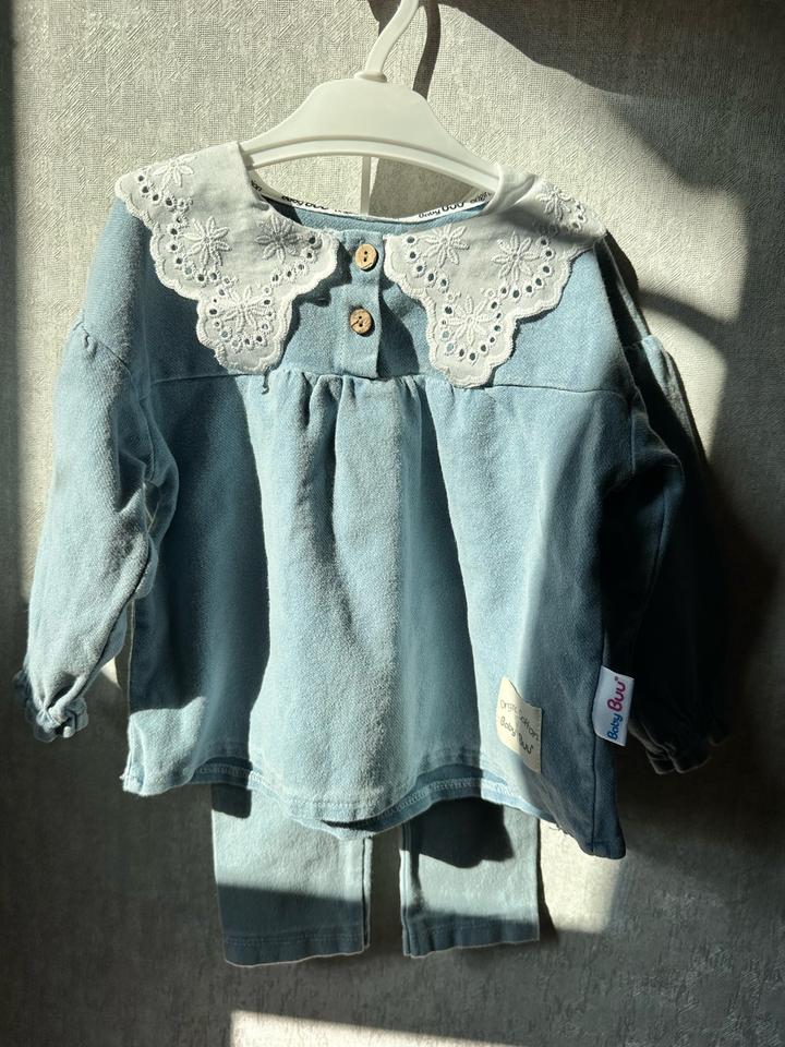 baby buu Джинсовая двойка с кружевным воротником