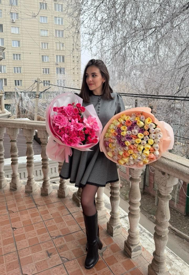 Платье серое с длинным рукавом