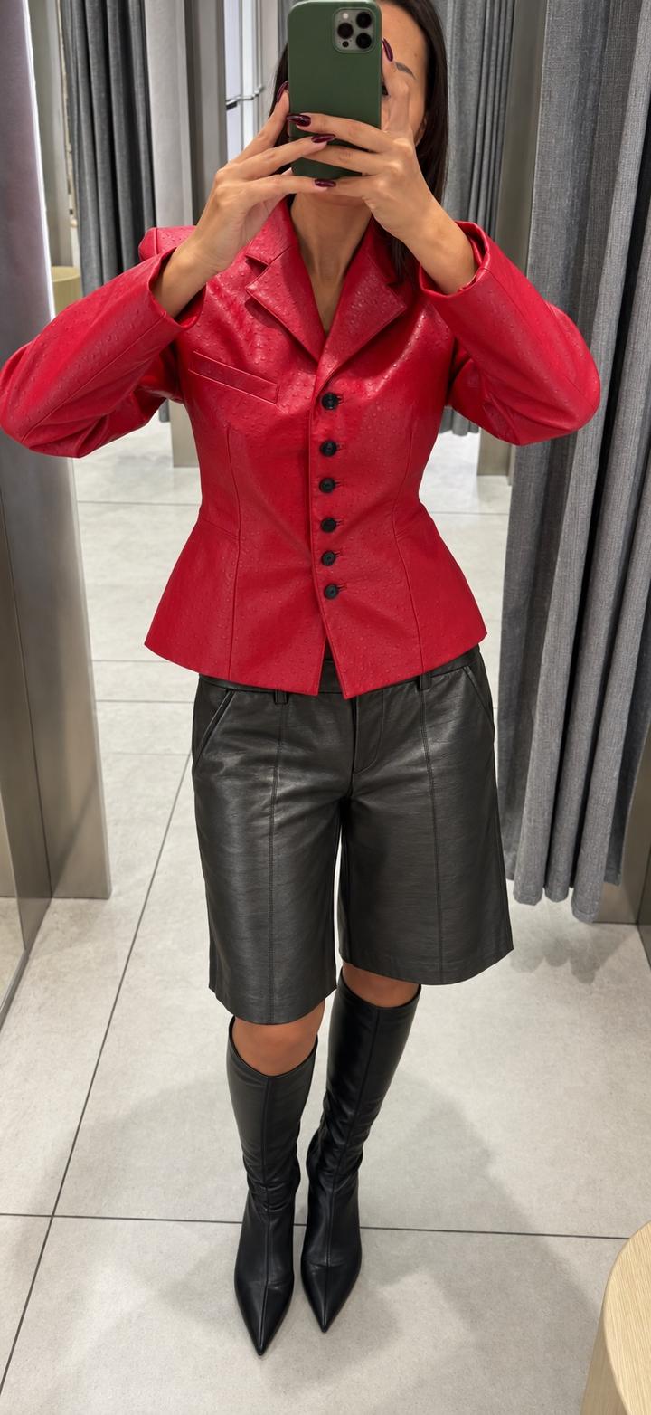 Zara Бермуды эко кожа
