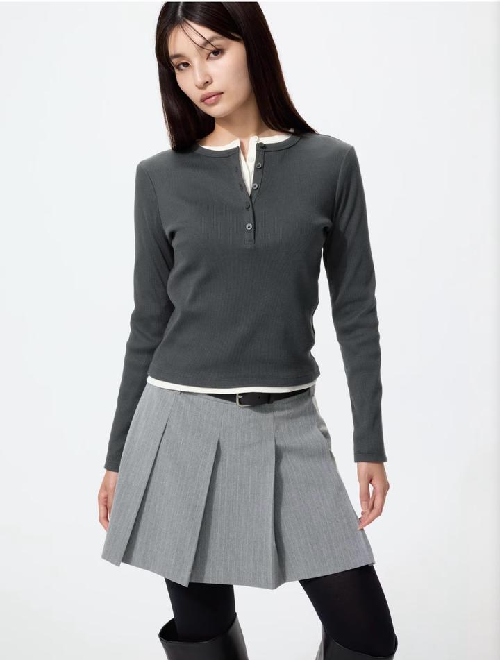 Лонгслив Uniqlo в рубчик