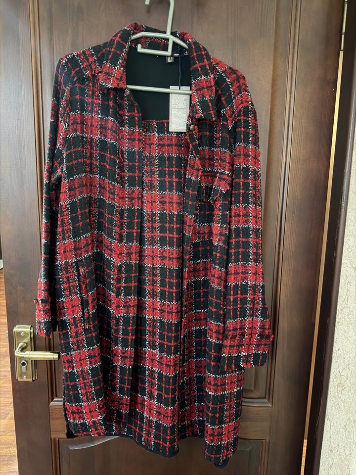 trf outerwear Удлиненная рубашка-жакет в клетку