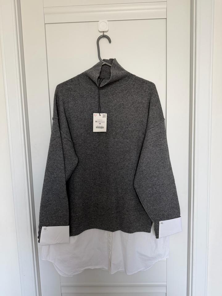 Zara Джемпер с имитацией рубашки