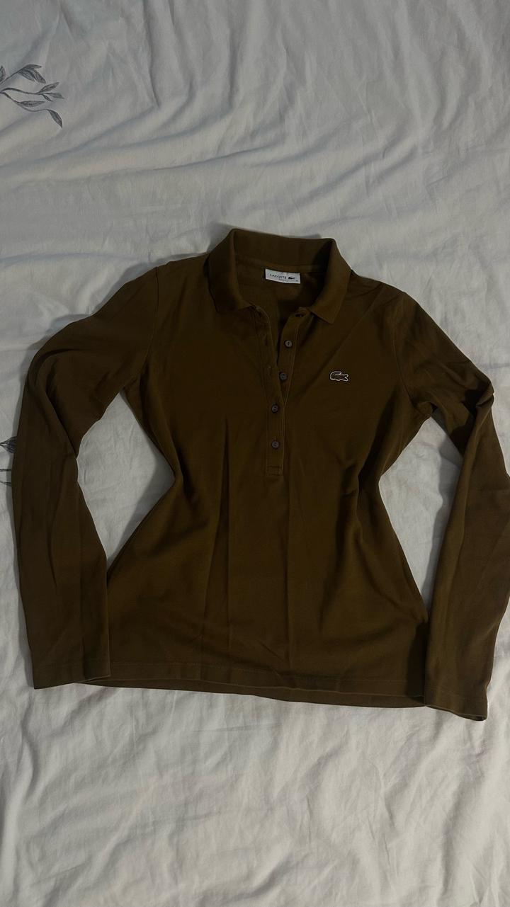 Женское поло с длинным рукавом LACOSTE