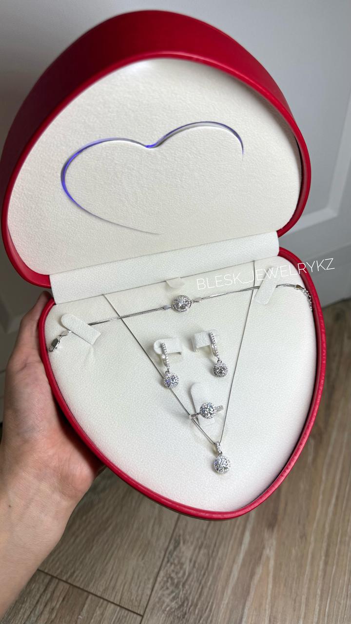 Муассанит серебро набор Moissanite