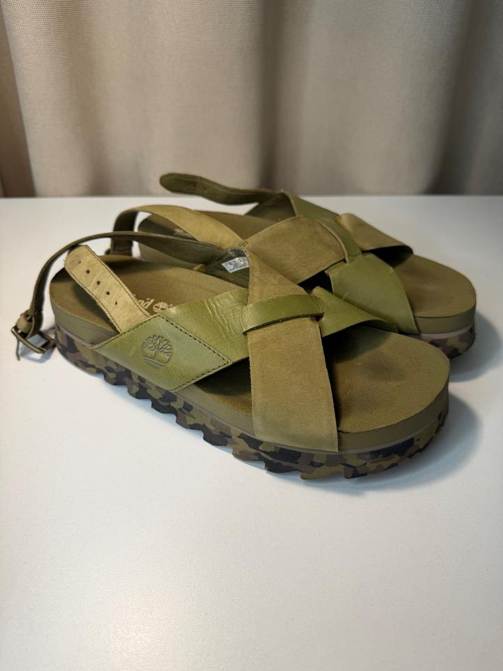 Кожаные сандалии Timberland (оригинал, нубук, платформа)