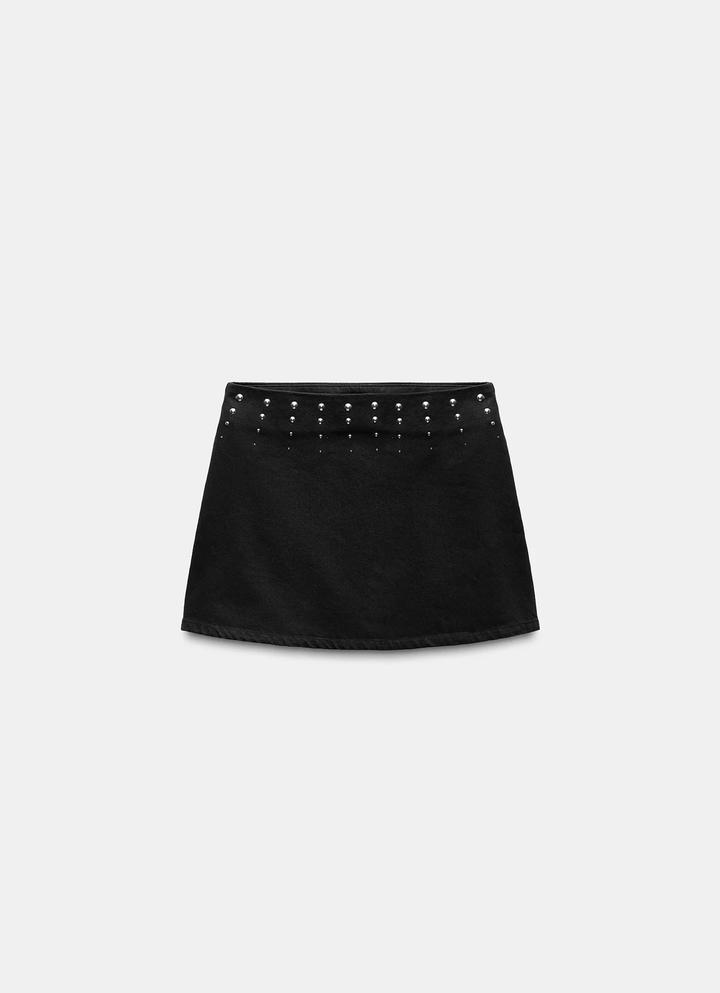 Мини-юбка с заклепками ZARA